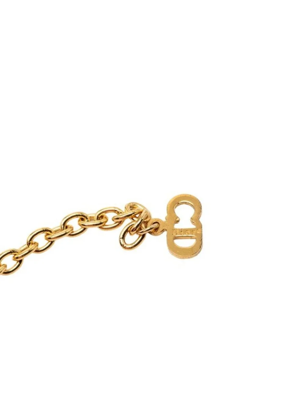 Dior Logo Chain Pendant Necklace Gold Plated - Picture 5 of 6